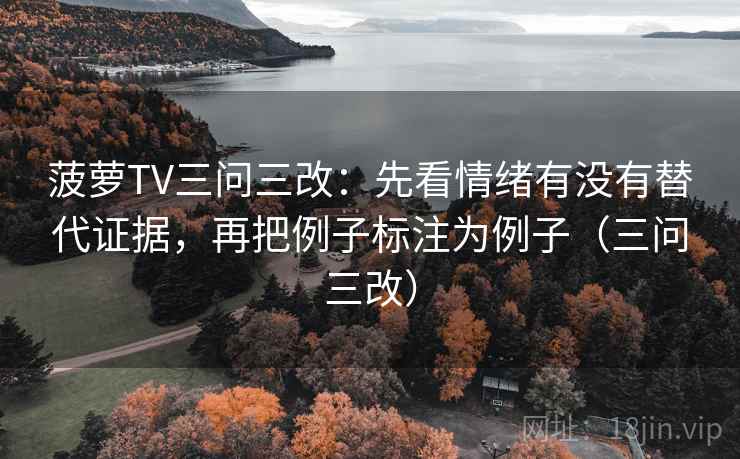 菠萝TV三问三改：先看情绪有没有替代证据，再把例子标注为例子（三问三改）
