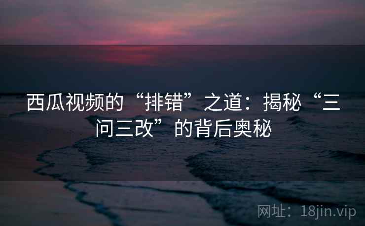 西瓜视频的“排错”之道：揭秘“三问三改”的背后奥秘  第2张