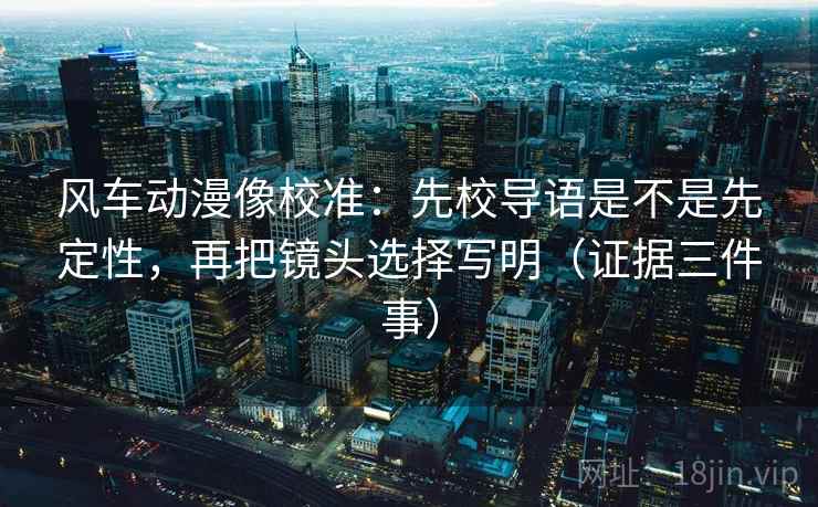 风车动漫像校准：先校导语是不是先定性，再把镜头选择写明（证据三件事）  第1张